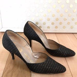 Vintage Danny Simmons 7.5 French Bootier Shoes Black with Gold